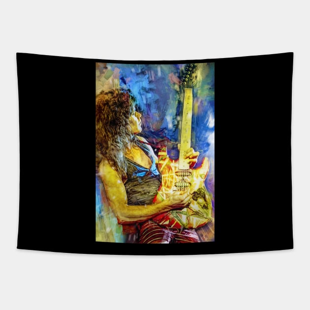Eddie Van Halen Tapestry by IconsPopArt