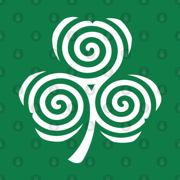 2-Sided Erin Go Bragh Celtic Spirals Shamrock by Tip-Tops