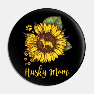 SUNFLOWER HUSKY MOM Pin