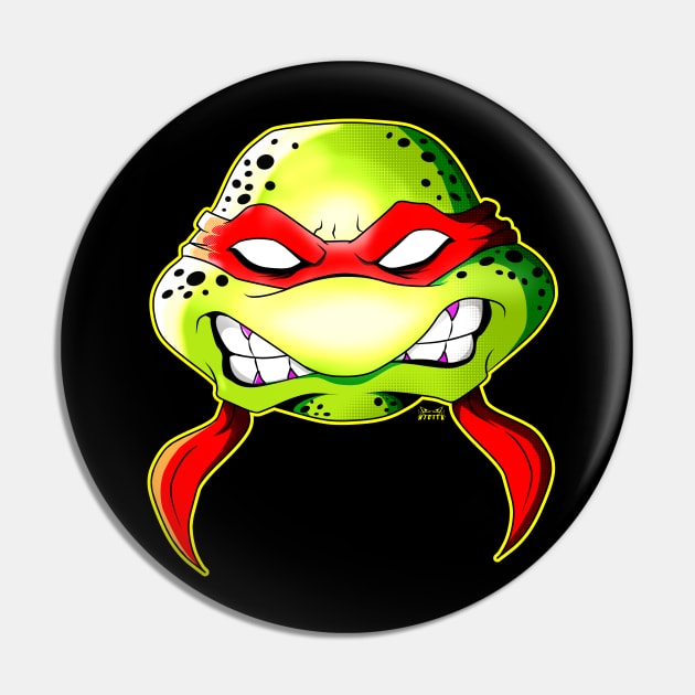 Angry Red Ninja Turtle Raph Pin by nicitadesigns