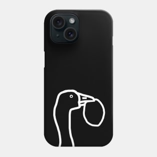 White Line Goose Stealing an Egg Minimal Portrait Phone Case