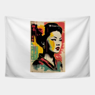 Vintage woman in pop-art style Tapestry