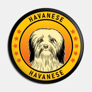 Havanese Dog Portrait Pin