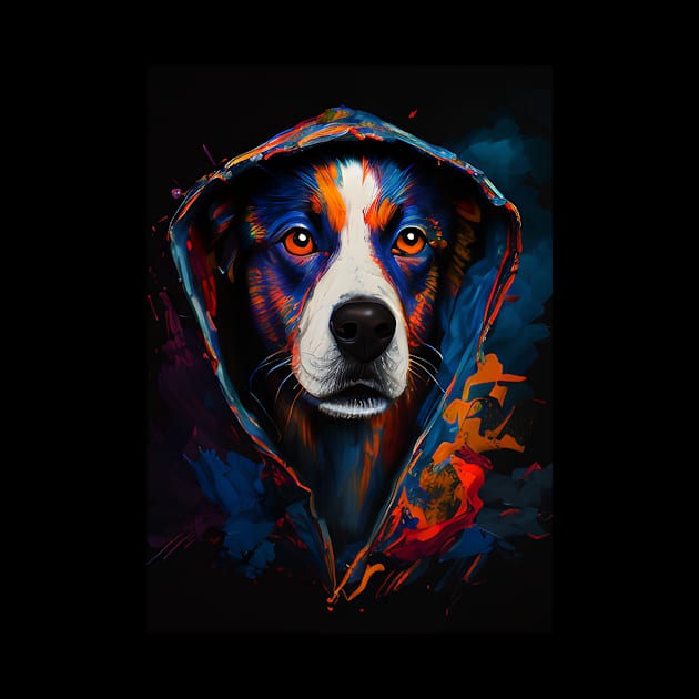 Dog wearing hoodie by Dope_Design