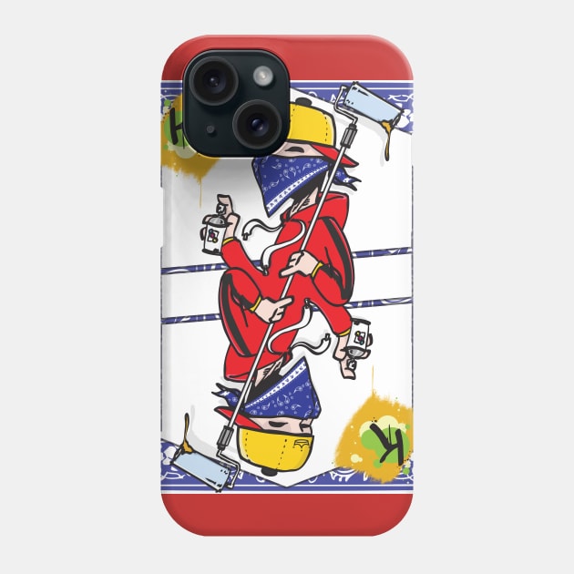 The King Graffiti Playing card Phone Case by Rob Smid Designs