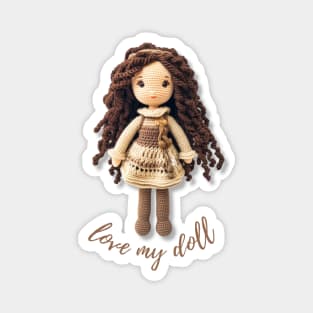 Handmade Wool Doll, Cozy and Cute - design 8 Magnet