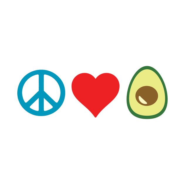 Peace, Love, Avocado (on white) by TheHippiest