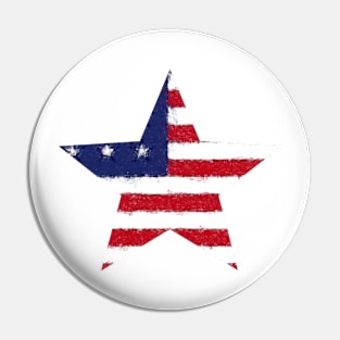 American Flag Star Pastel Chalk Art Pin