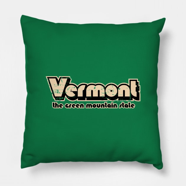 TV Font Vermont Pillow by rojakdesigns