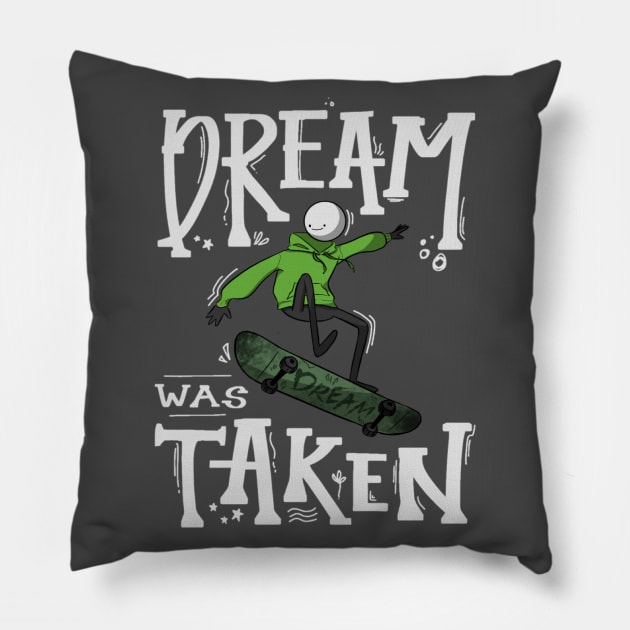 dreamwastaken skateboarding Pillow by naddakkidal