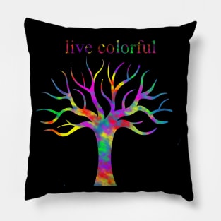 live colorful |  tree of Life Pillow