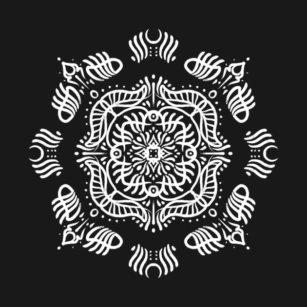 Branch Out Black and White Mandala by WorkTheAngle