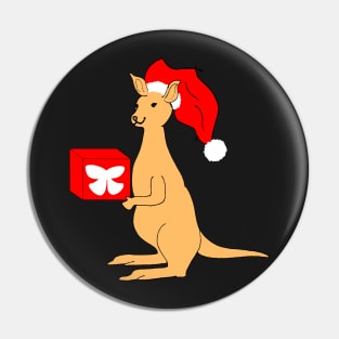 Cute Santa Claus Christmas Kangaroo with Elf hat Pin