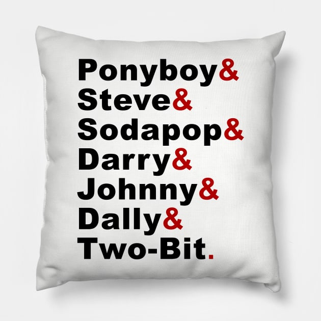 The outsiders names Pillow by FauQy