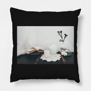 Afternoon tea still life Pillow