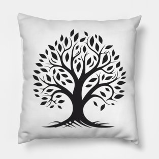 Aesthetic Deciduous Tree Design Tee Pillow