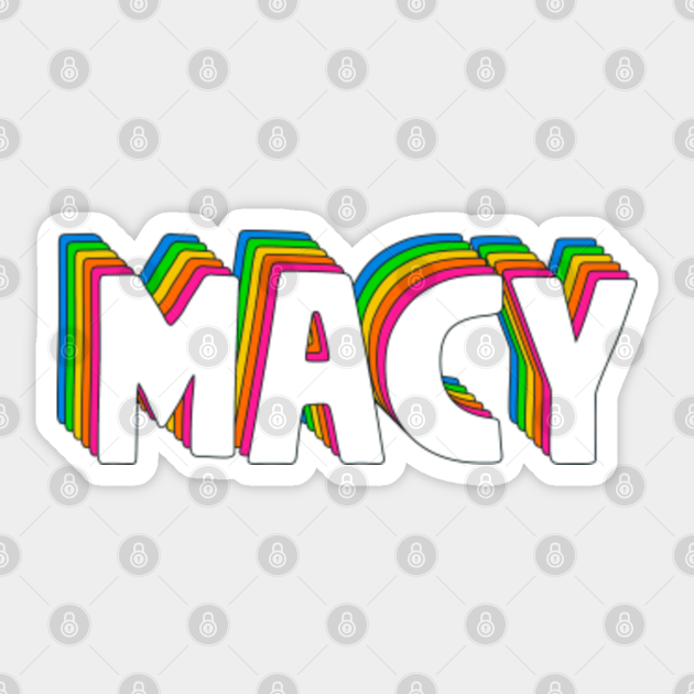 Hello My Name Is Macy Rainbow Name Tag - Macy - Sticker ...