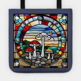 Rocky Mushroom Stained Glass Tote