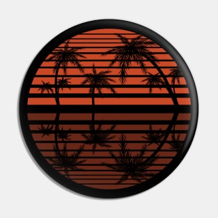 Retro / Vintage Sunset with Palm Trees Pin