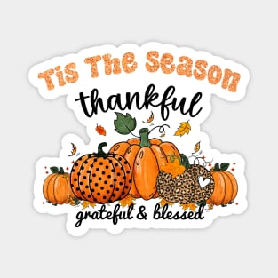 Tis The Season Latte Pumpkin Spice Thankful Happy Fall Thanksgiving Magnet