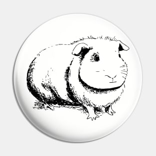 Guinea Pig Charcoal Funny Cute Pin