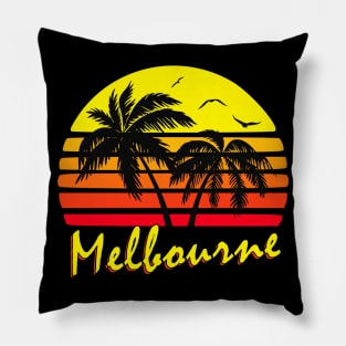 Melbourne Retro Sunset Pillow