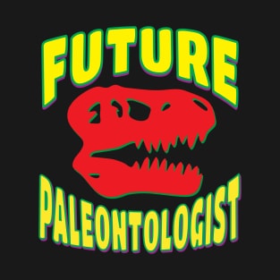 Future Paleontologist T rex Dinosaur Red Skull T-Shirt