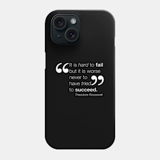 Succeed by trying WHITE TEXT Phone Case