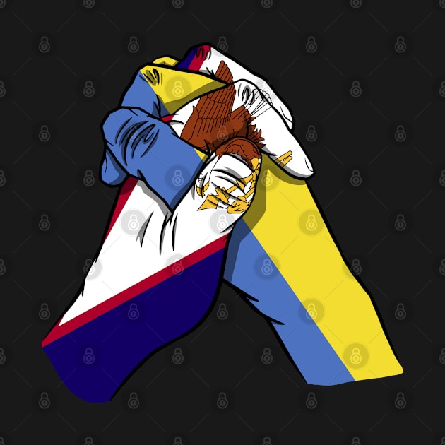 American Samoa and Ukraine Flags Holding Hands Ukraine American Samoa Roots by BramCrye