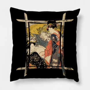 Vintage Japanese Geisha Retro Symbol Text Kanji Love Japan 327 Pillow