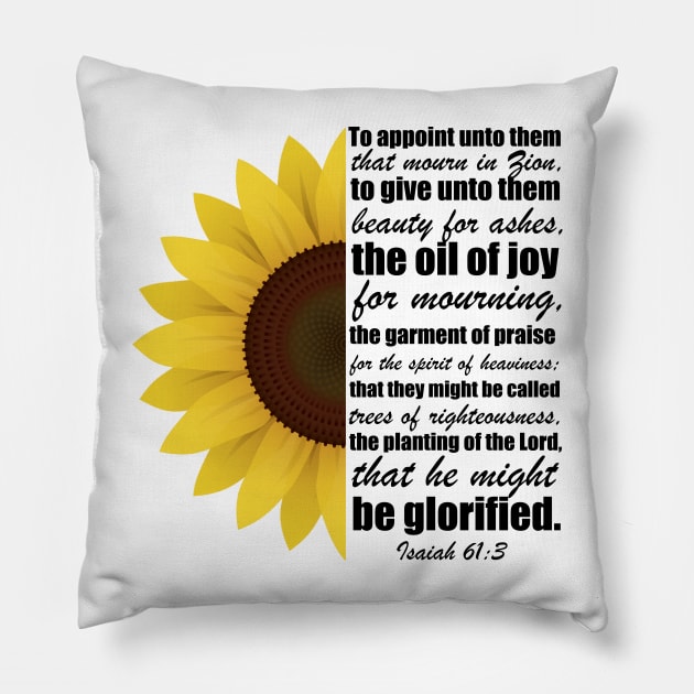 Beauty for Ashes Christian Pillow by Merchweaver