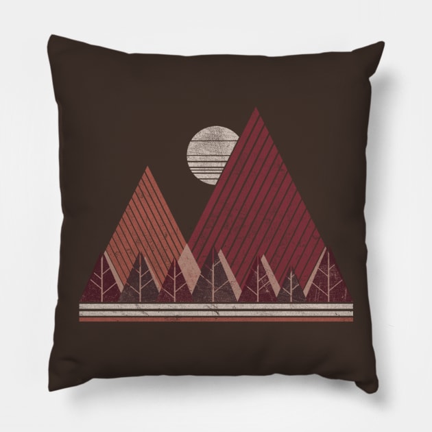 Simple Landscape (dark version) Pillow by chunkydesign