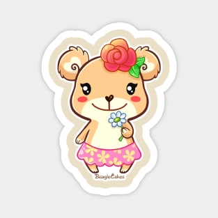 Kawaii Spring Time Flower Bear Magnet