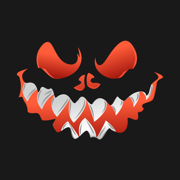 Scary Pumpkin Face for Halloween by ThreadsMonkey