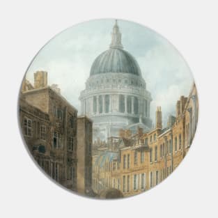 St. Paul's Cathedral from St. Martin's-le-Grand by Thomas Girtin Pin