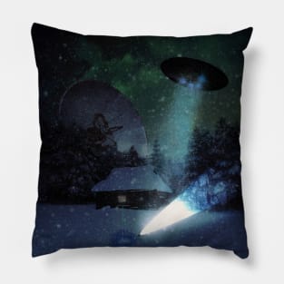 Alien Abduction At The Cabin Pillow