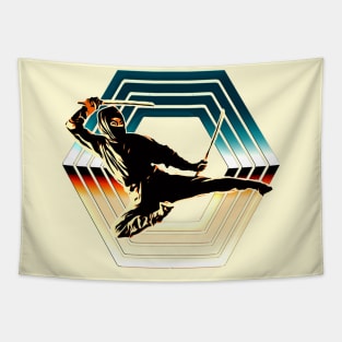 Hexagonal 80s Ninja Tapestry