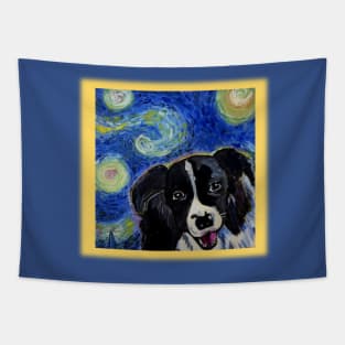 Border Collie Starry Night Tapestry