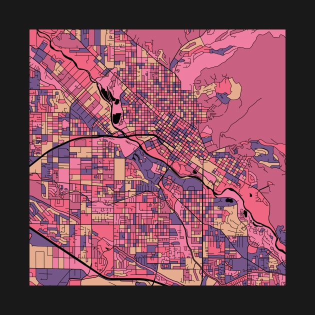 Boise Map Pattern in Purple & Pink by PatternMaps