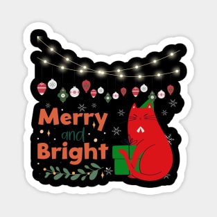 Merry and bright Christmas the funny merry Christmas concept Magnet