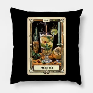 Tarot Card The Mojito Alcohol Cocktail Pillow