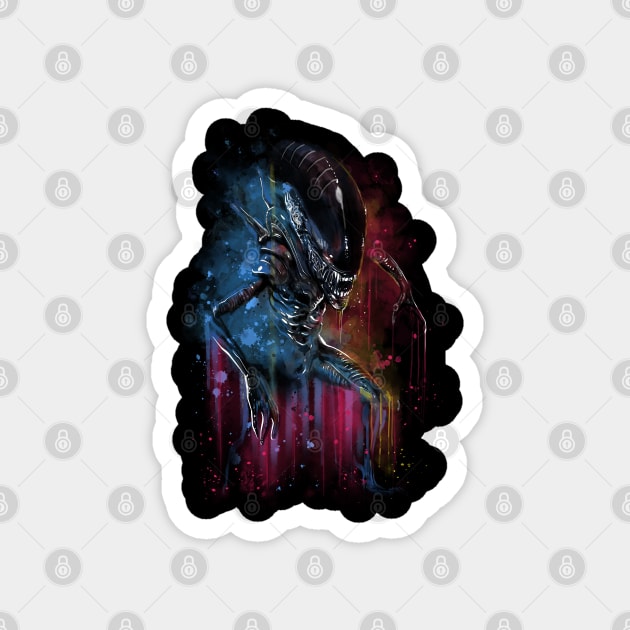 Alien Watercolor Magnet by Zascanauta