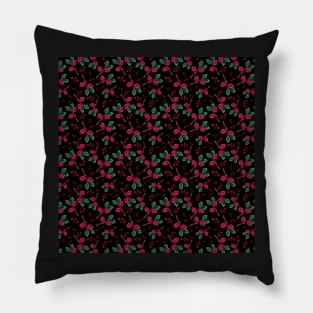 Christmas Berries Watercolor Pattern - Small Scale Pillow