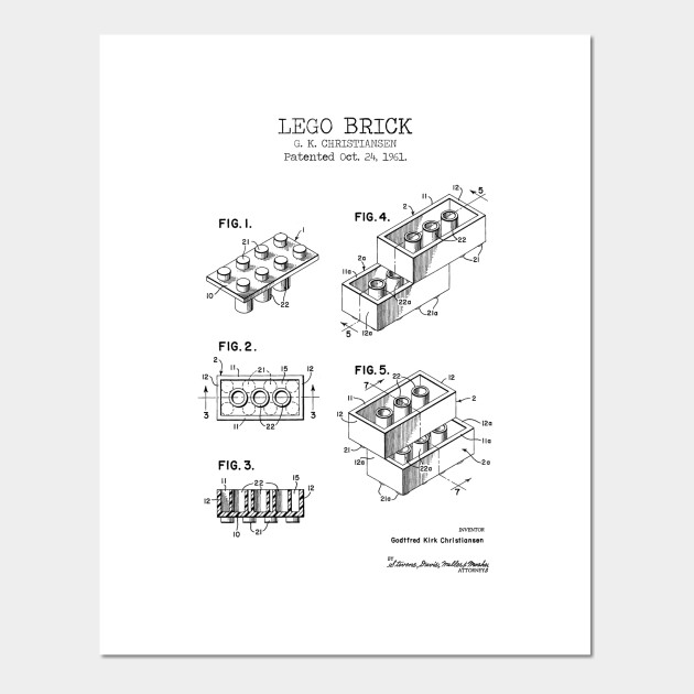 Lego Brick Patent Lego Brick Patent Posters And Art Prints Teepublic Lego bricks and lego man patent prints posters and art. teepublic