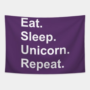 Eat, Sleep, Unicorn, Repeat Tapestry