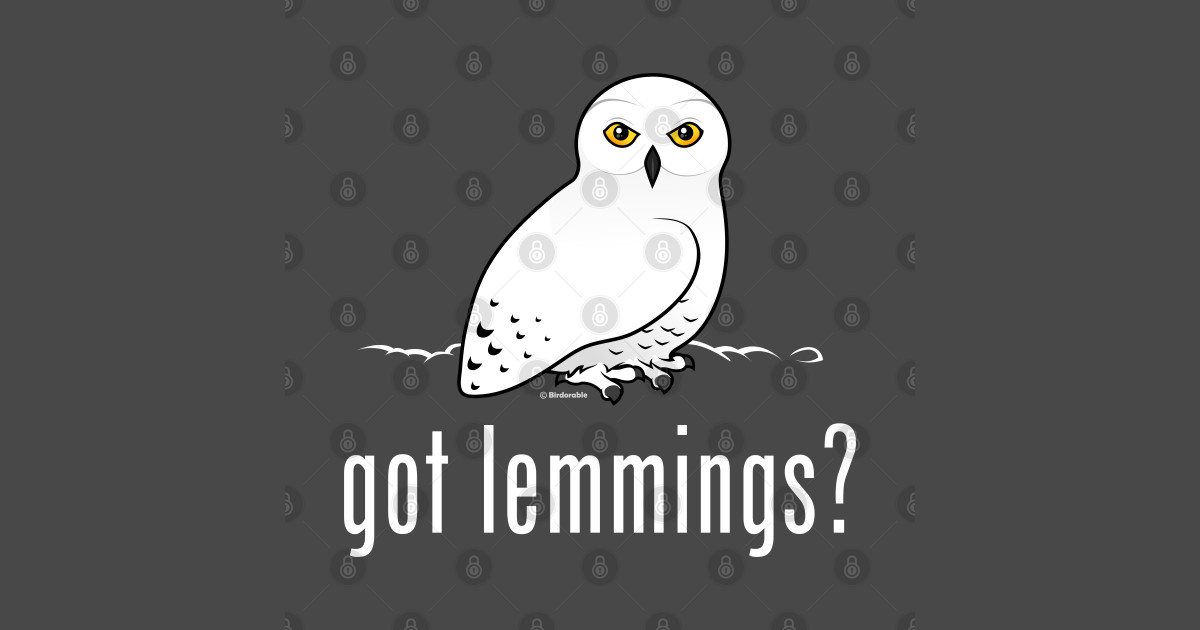 Funny Got Lemmings Cartoon Snowy Owl - Snowy Owl - T-Shirt | TeePublic