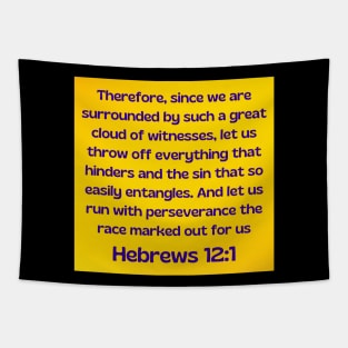 Bible Verse Hebrews 12:1 Tapestry