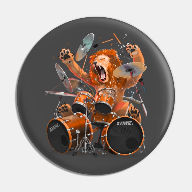 Lion Drummer Pin by poppijanne