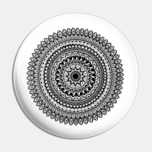 Black and white mandala art Pin