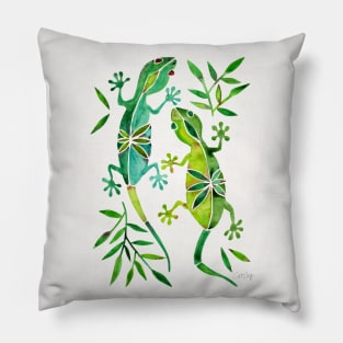 gecko green Pillow